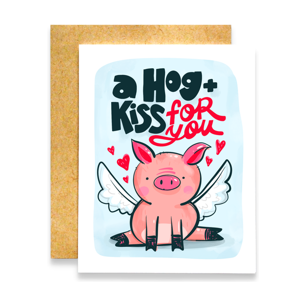 A Hog and Kiss For You Card