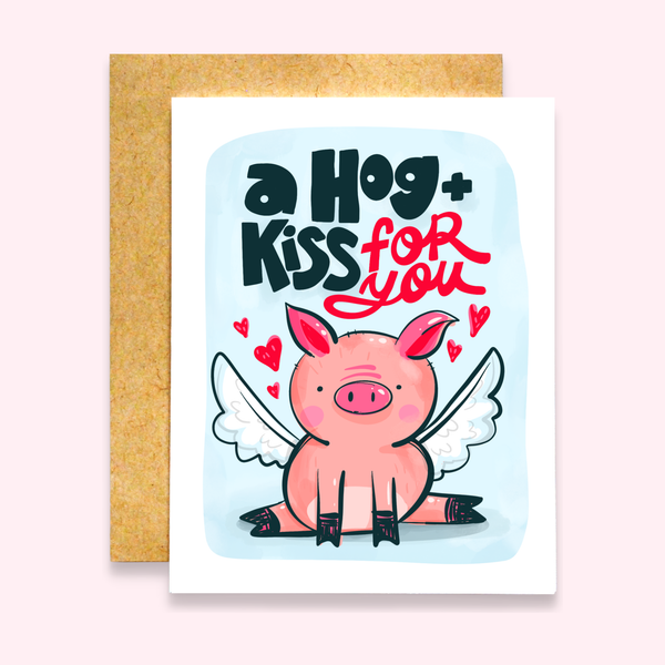 A Hog and Kiss For You Card