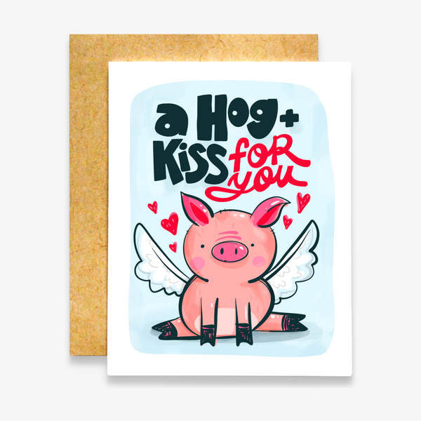 A Hog and Kiss For You Card