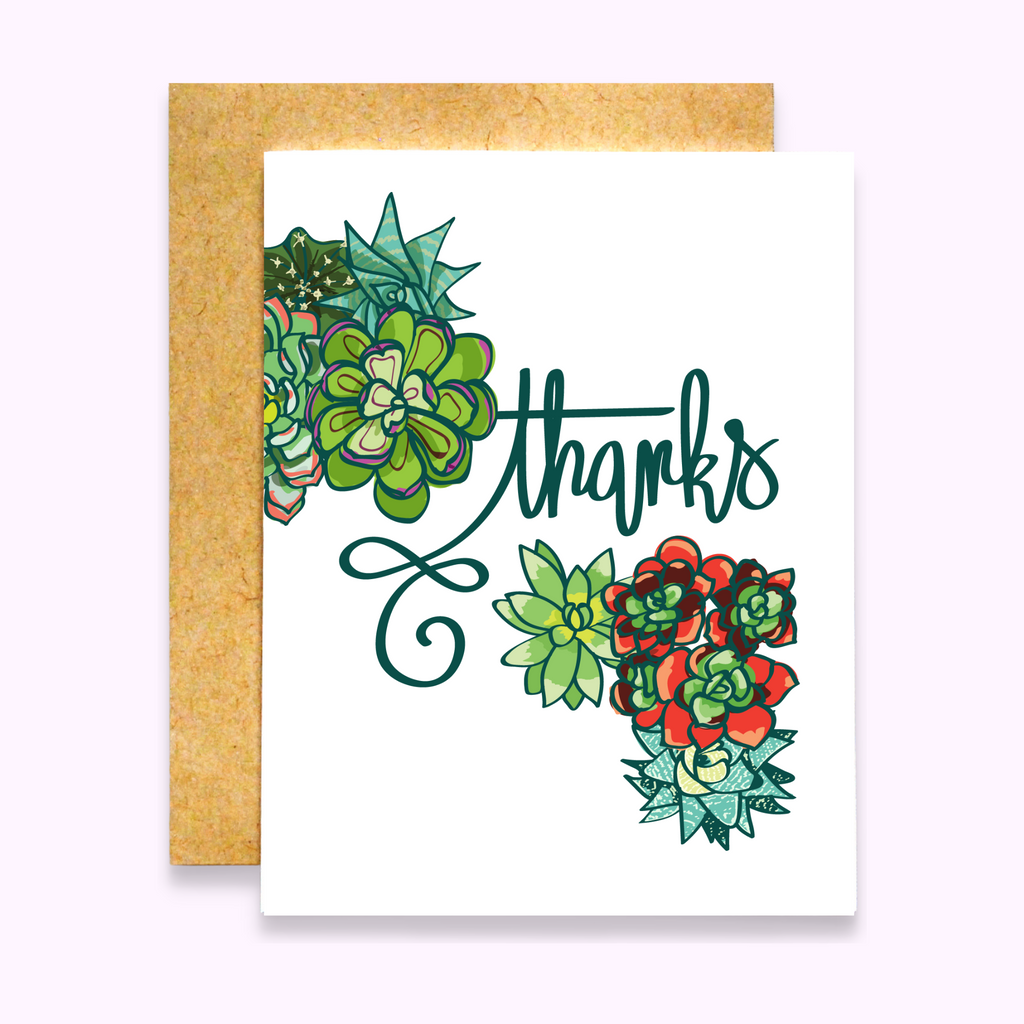 succulent card Succulent Thank You Card (NEW LOOK!) – Raven + Unicorn