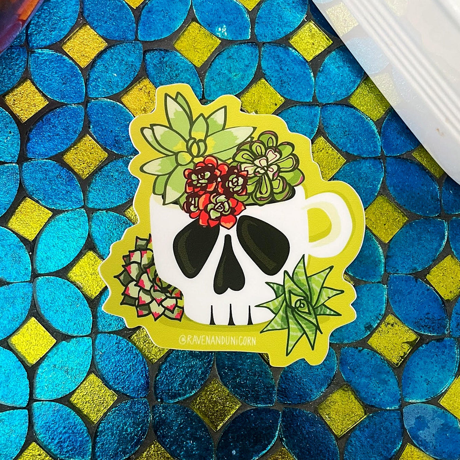 Skull Succulent Sticker