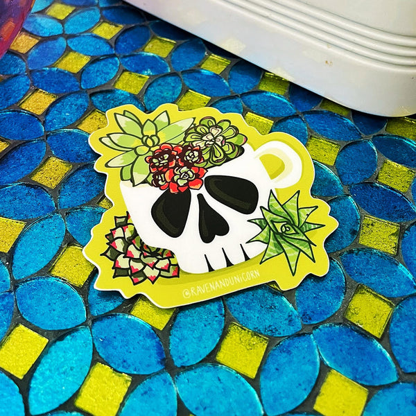 Skull Succulent Sticker