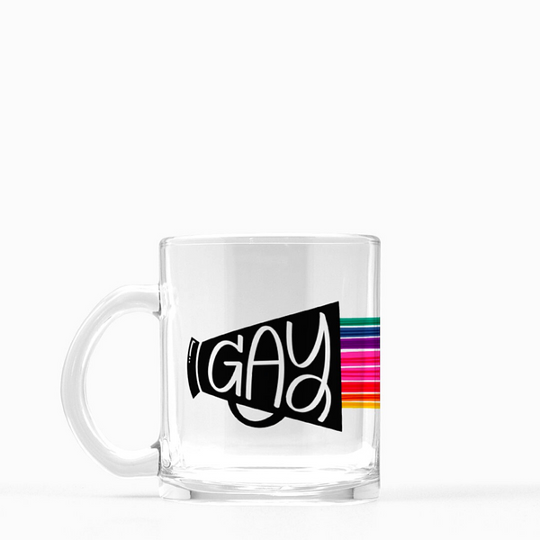 Say Gay! Megaphone Glass Mug