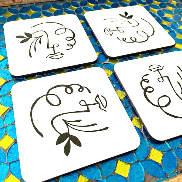 Abstract Face Coasters