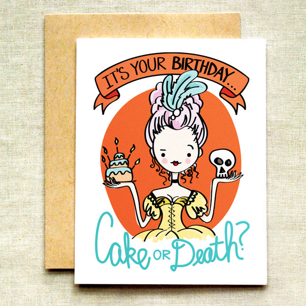 Cake or Death Birthday Card