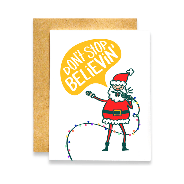Don't Stop Believin' in Santa Card