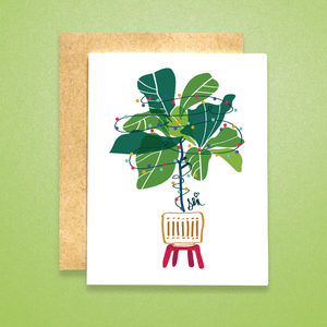 Fiddle Leaf Fig Holiday Tree Card