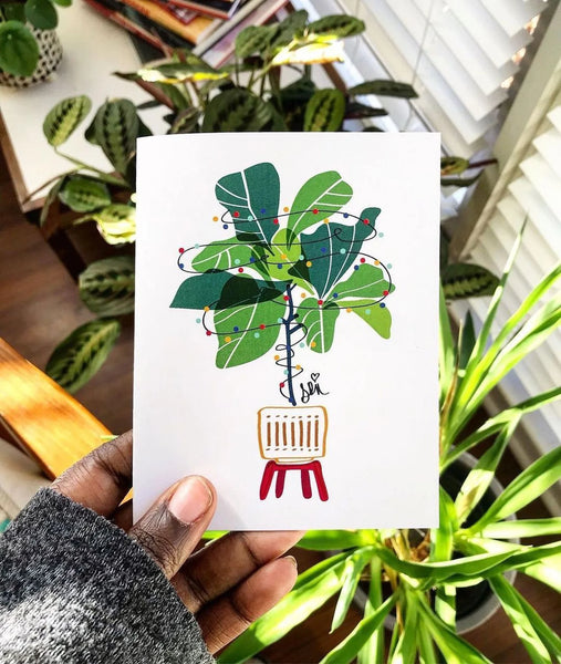 Fiddle Leaf Fig Holiday Tree Card