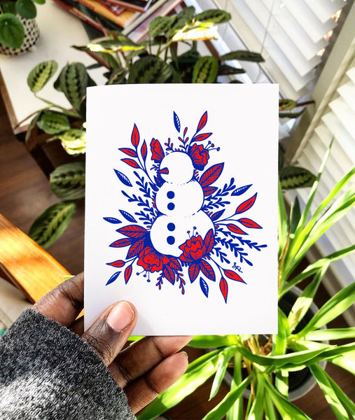 Botanical Snowman Card