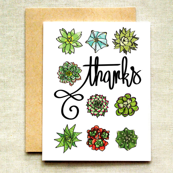 Succulent Thank You Card (NEW LOOK!)