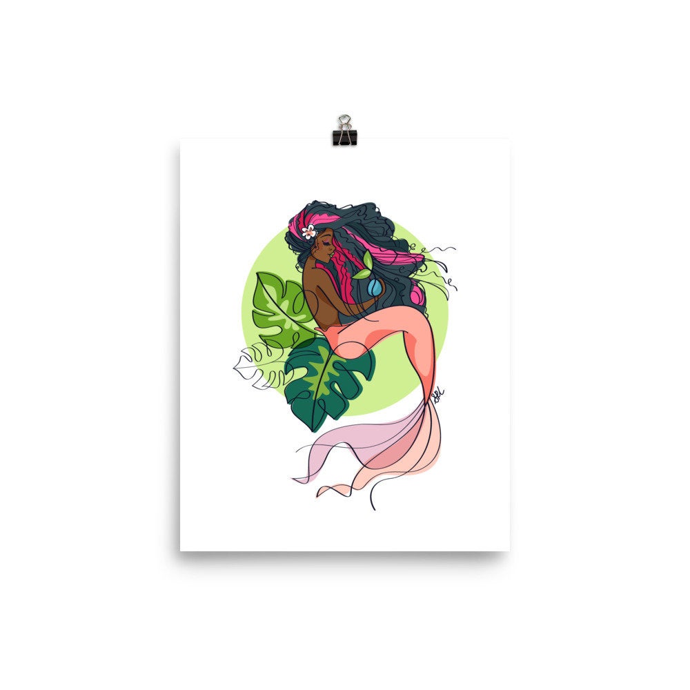 Plant Lady Mermaid Art Print