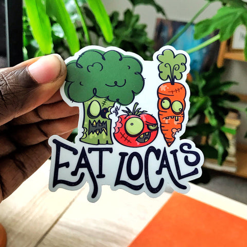 Eat Locals Zombie Sticker